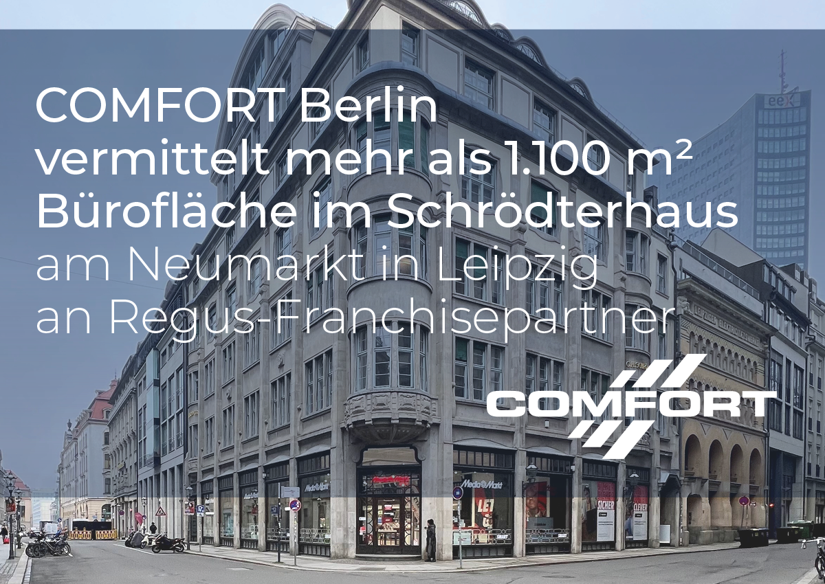 COMFORT Berlin vermittelt an Regus-Franchisepartner